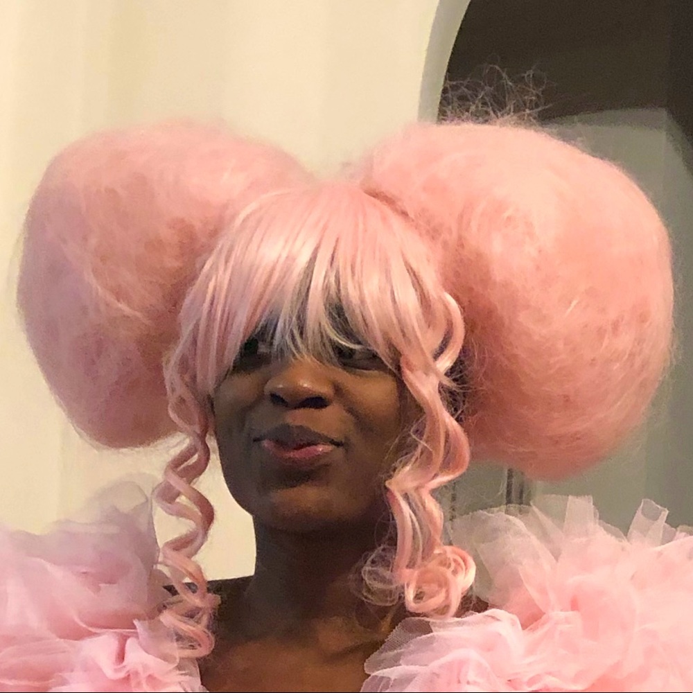 Pink wig